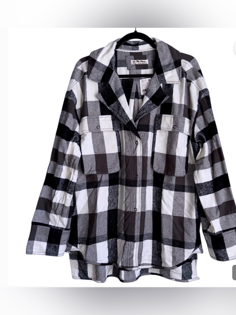 Free People Izzie Cargo Flannel
Shacket Jacket Plaid Oversized